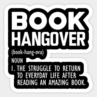 Book Hangover Funny Definition w Sticker